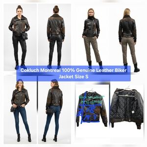 Cokluch Montreal 100% Genuine Leather Biker Jacket Size S